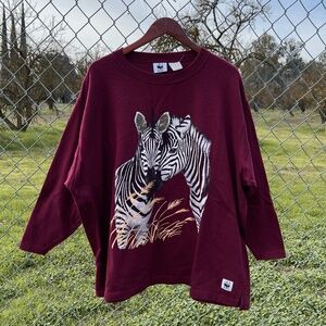 Vintage Y2K WWF Zebra Sweatshirt